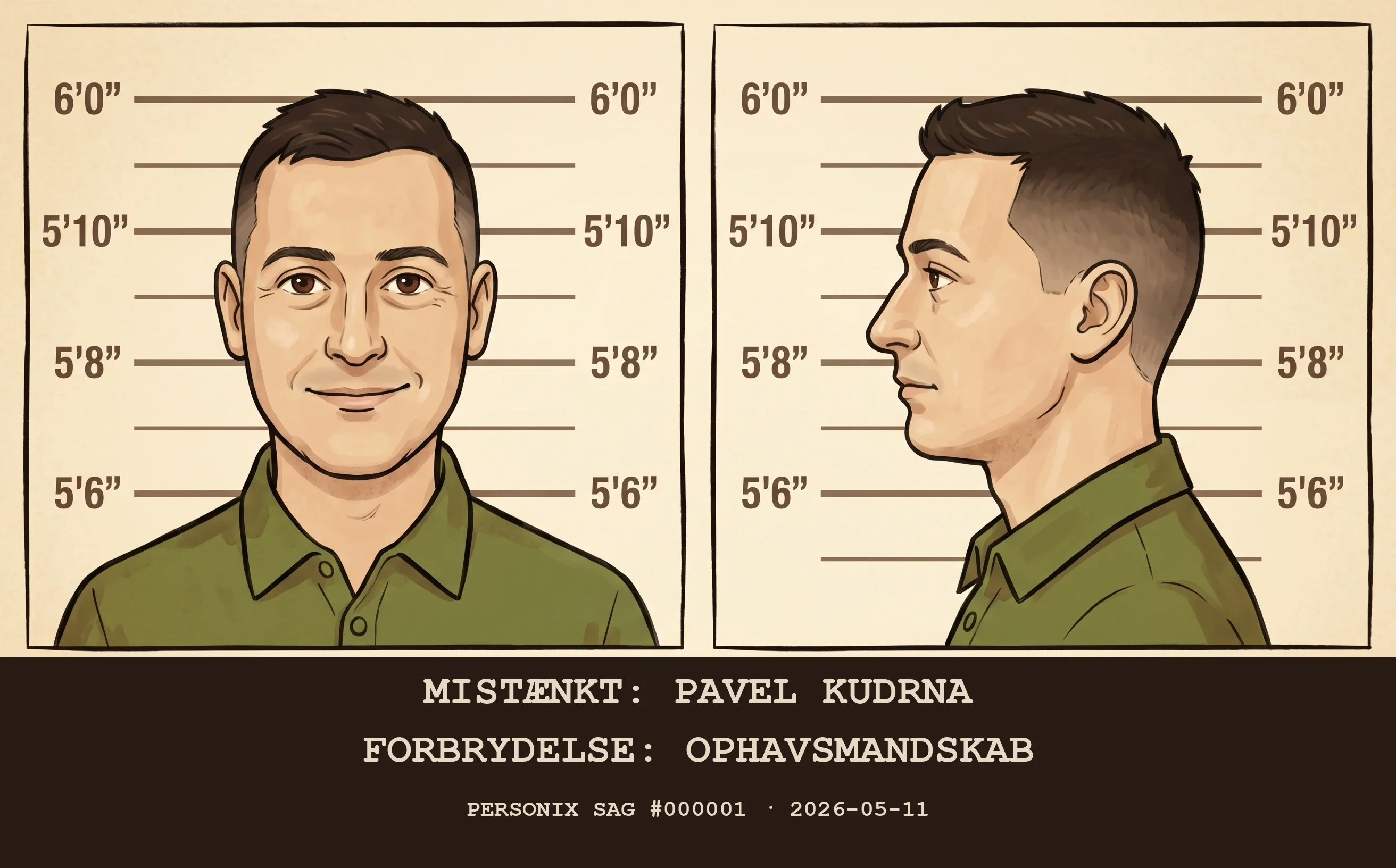 Pavel Kudrna — forbryderbillede-illustration: PERSON: PAVEL KUDRNA, FORBRYDELSE: FORFATTER
